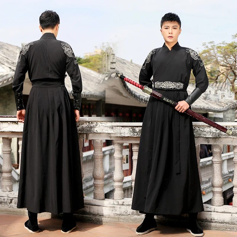 

Traditional Hanfu Men Chinese Martial Arts Costume Men And Women Students Class Clothes Graduation Stage Performance Clothes