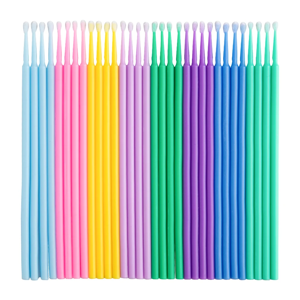 

100Pcs/bag Disposable Eyelashes Extension Individual Lash Removing Swab Micro Brush For Eyelash Extension Tools 2021