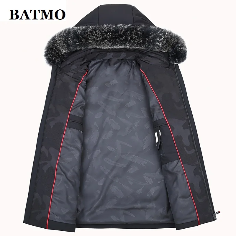 Мужская куртка с капюшоном BATMO 80% белый утиный пух мужские зимние куртки Мужское