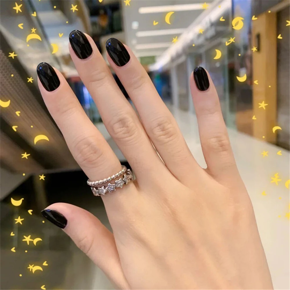 

Nusx UV Glossy False Nails Water Droplets Shiny Wedding Nails Burgundy Stiletto Blue Black UV Fake Nails 24pcs Full Set Nail Tip