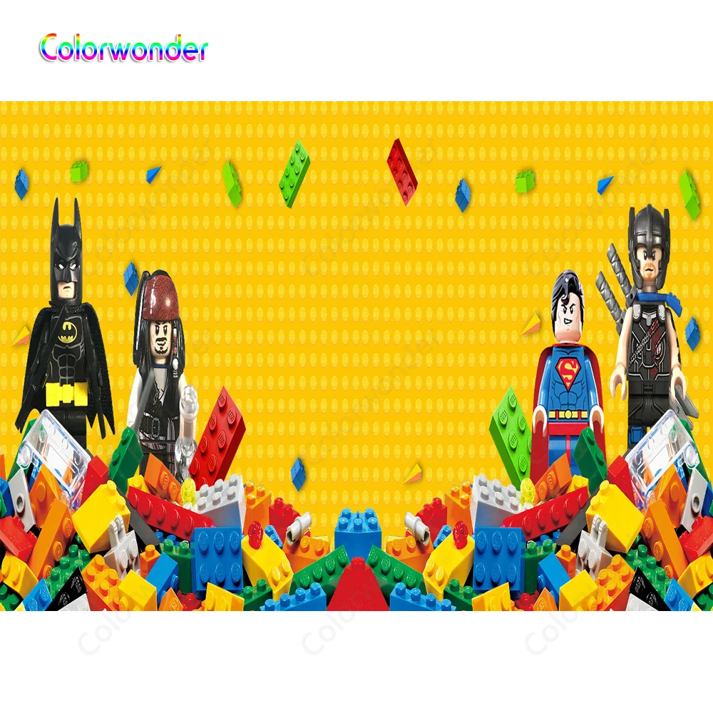 Детские фоны для вечеринки в честь дня рождения желтый фон супермен бэтмен с