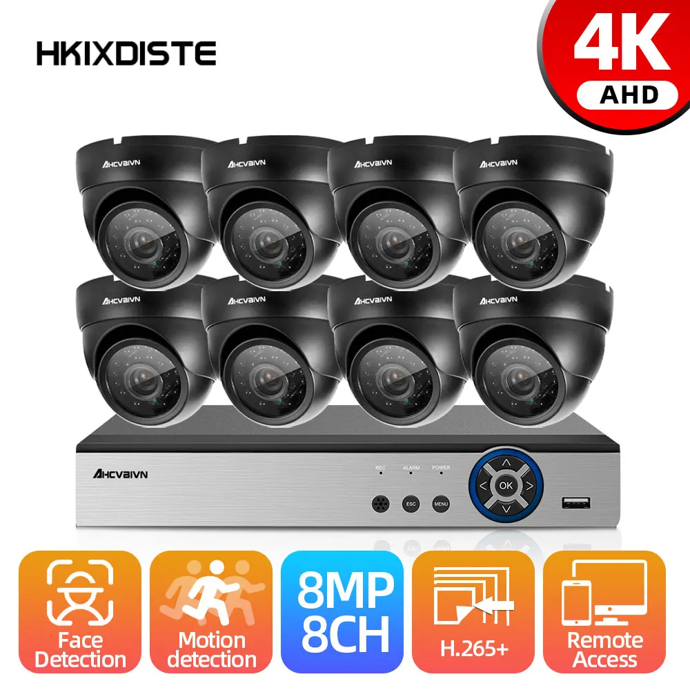 

H.265+ 4K 8CH AHD DVR Cameras System HD 8MP SONY IP66 Waterprof In/outdoor Security Camera kit Video Surveillance Set 2T Xmeye