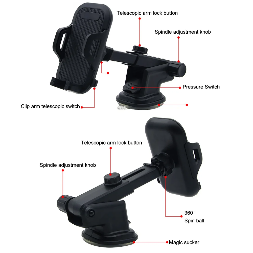 Автомобильный держатель для телефона на лобовое стекло универсальный мобильный