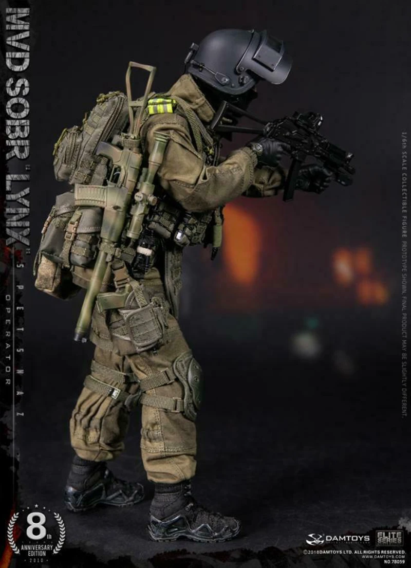 

1/6 Scale Collectible Full Set DAMTOYS 78059 1/6th 8th Anniversary Edition RUSSIAN SPETSNAZ MVD SOBR LYNX Toy