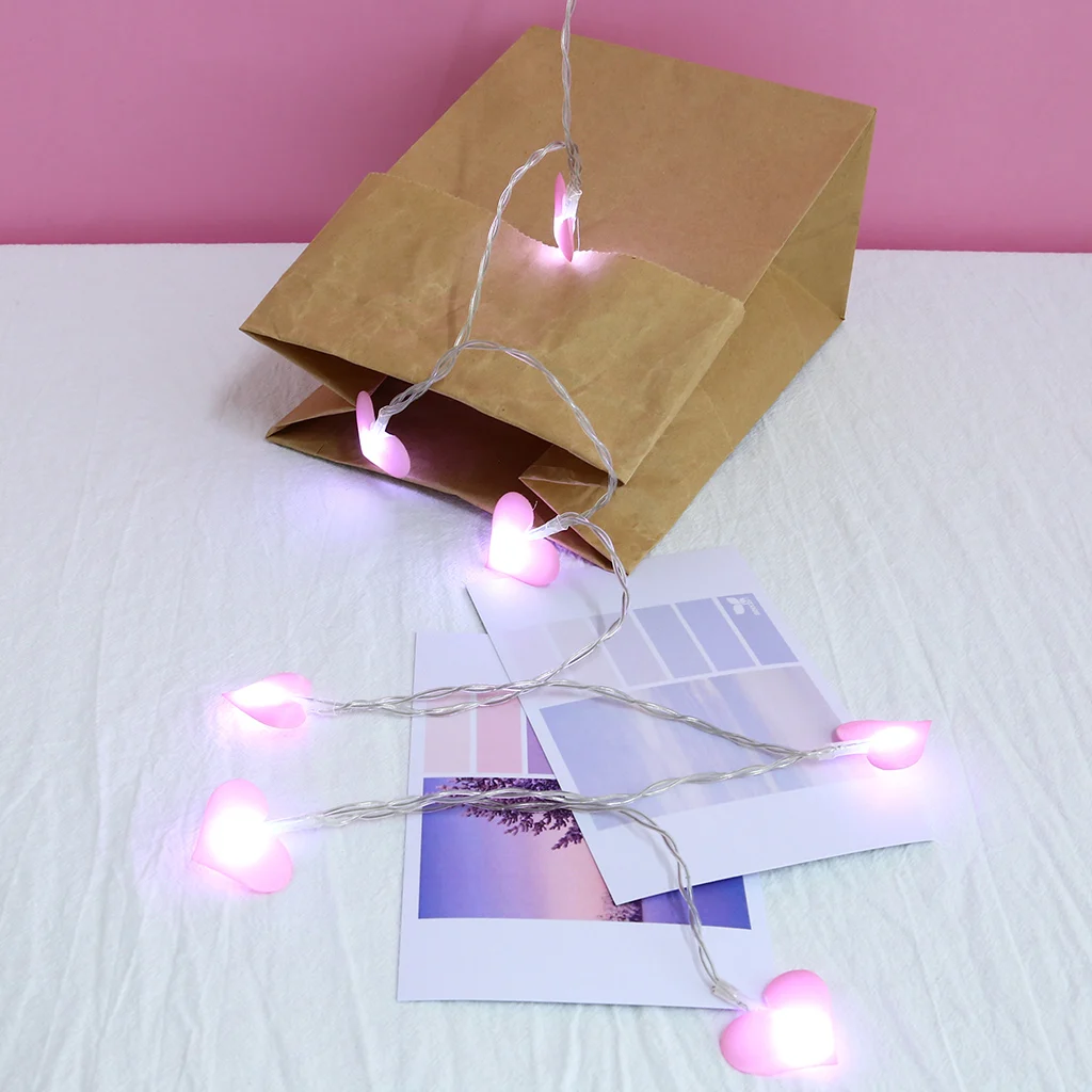 Ins девушка сердце 10LED ткань любовь в форме сердца компоновка комнаты фонари