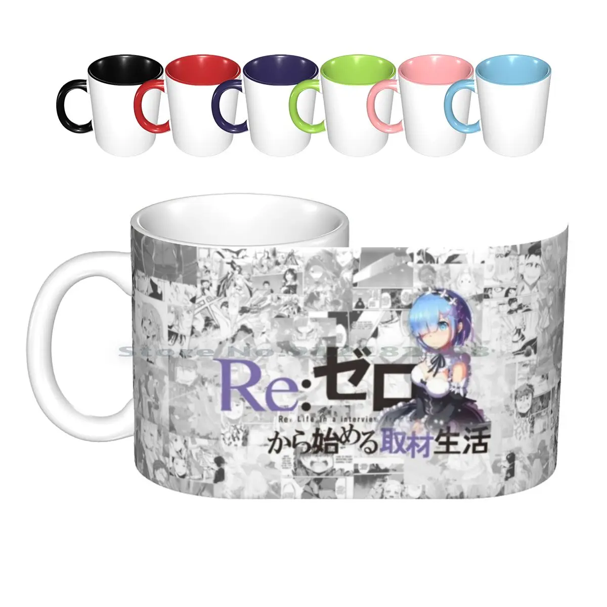 

Керамические кружки Re: Zero, кофейные чашки, Кружка для молока и чая, кружка Rezero Rem Re Zero, Аниме Манга Kawaii, милые сканеры, творческие слова