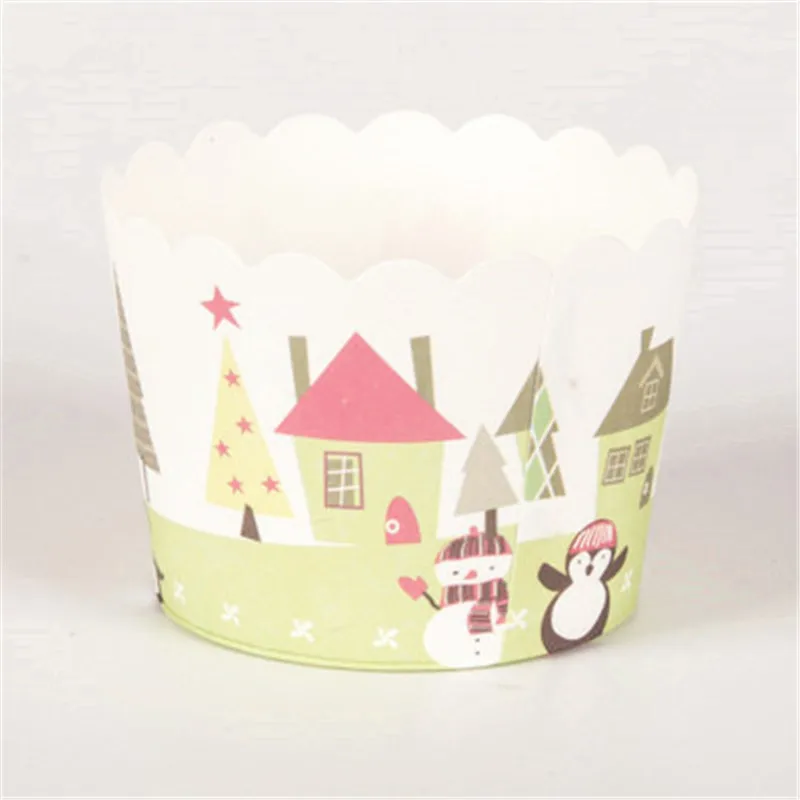 50 Pcs Christmas Tree Muffin Cupcake Paper Cups Liner Wrappers Case Christma Caissettes Baking Cup |