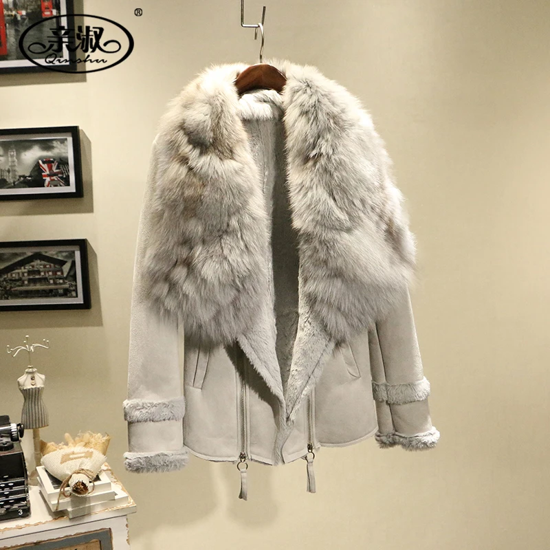 

Fur Vest Jacket 2020 Real Vest Jacket Coat New Arrival Fox V-neck Long Slim Full Big Collar One Winter Women's Tide Woman