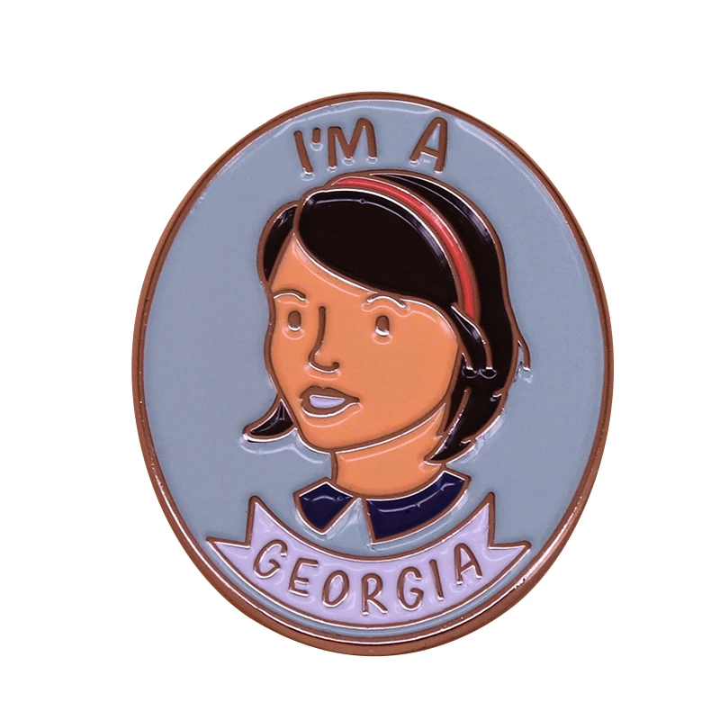 Я Джорджия брошь на лацкан мой любимый убийца Карен mfm значок для показа