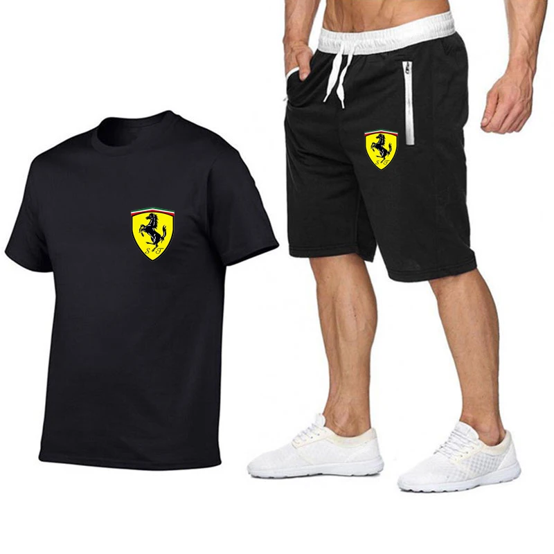 

Ferrari - Men's Sports T-shirt and Shorts Cotton Summer Set Hot Sale 2021 New Arrival