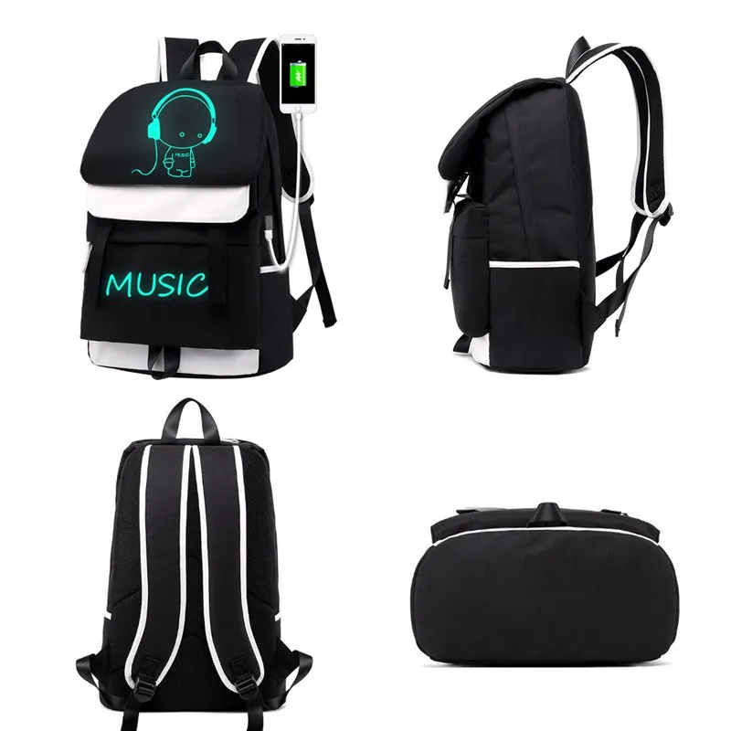 Вместительный Светящийся рюкзак для ноутбука мужчин и женщин usb зарядки