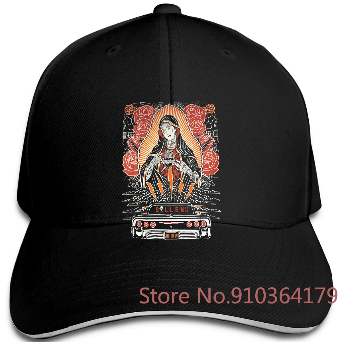 Sullen Hopele черная Дева Мэри Татуированная Appa бренд Slim Fit Печать Регулируемая Кепка s