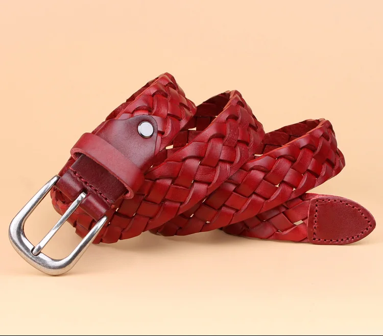 YR!. Классический Повседневный женский ремень. 3. 8 мм толстый ремень из натуральной кожи. Женский качественный уличный ремень из воловьей кожи. Распродажа - Цвет: Красный
