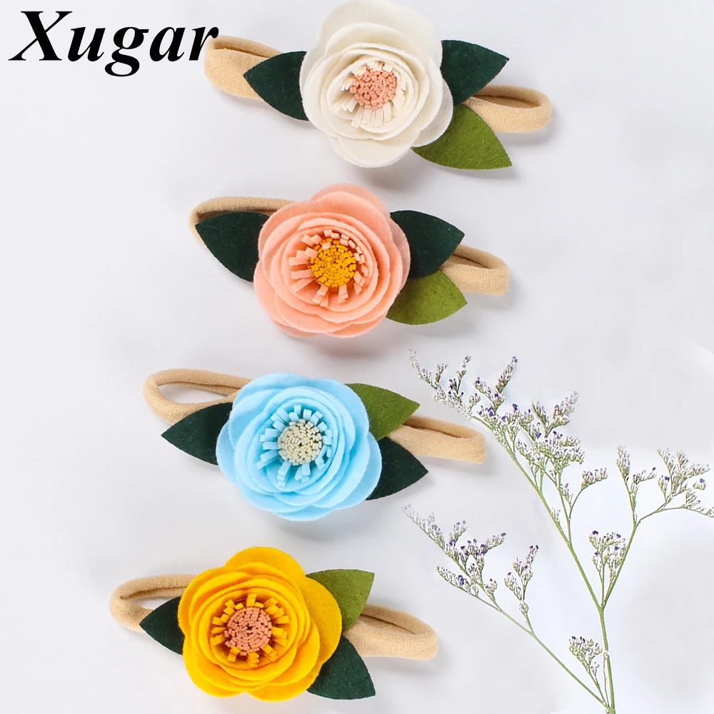 

Модные повязки на голову с цветами Xugar 4 шт./компл., эластичные повязки на голову с кольцом-полотенцем для детей, девочек, мягкие тканевые закл...
