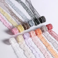 5 yardslots furry ball lace edge snow yarn organza satin ribbon for diy hair bow clothing material gift packaging ribbons