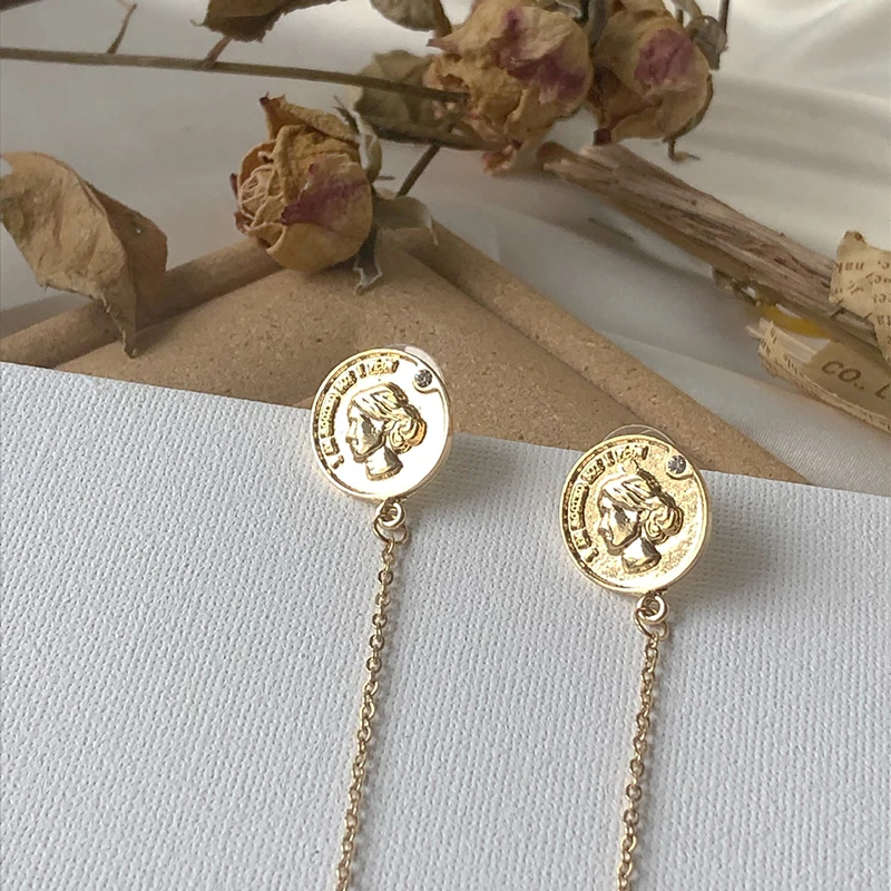 Европейские монеты SRCOI металлические серьги-цепочки клипса для костей