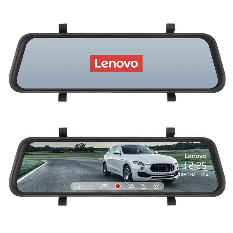 10 '' lenovo потоковый медиа Автомобильный видеорегистратор зеркало заднего вида с 16 ГБ TF картой Dash Cam HD ips сенсорный экран камера ночного видения
