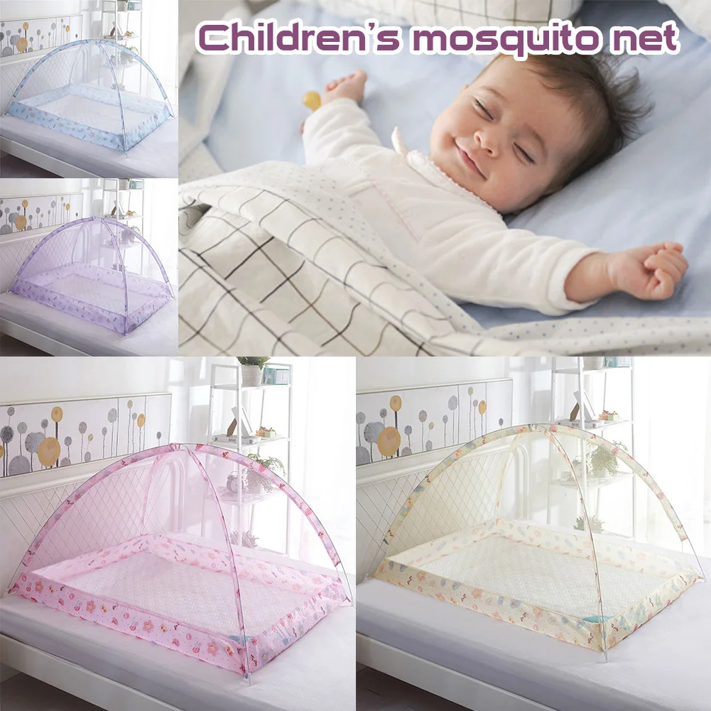 Summer Portable Baby Crib Netting for 0-6 Years Children Foldable Baby Mosquito Net Infant Baby Bed Tent Insect Netting 90 x 12