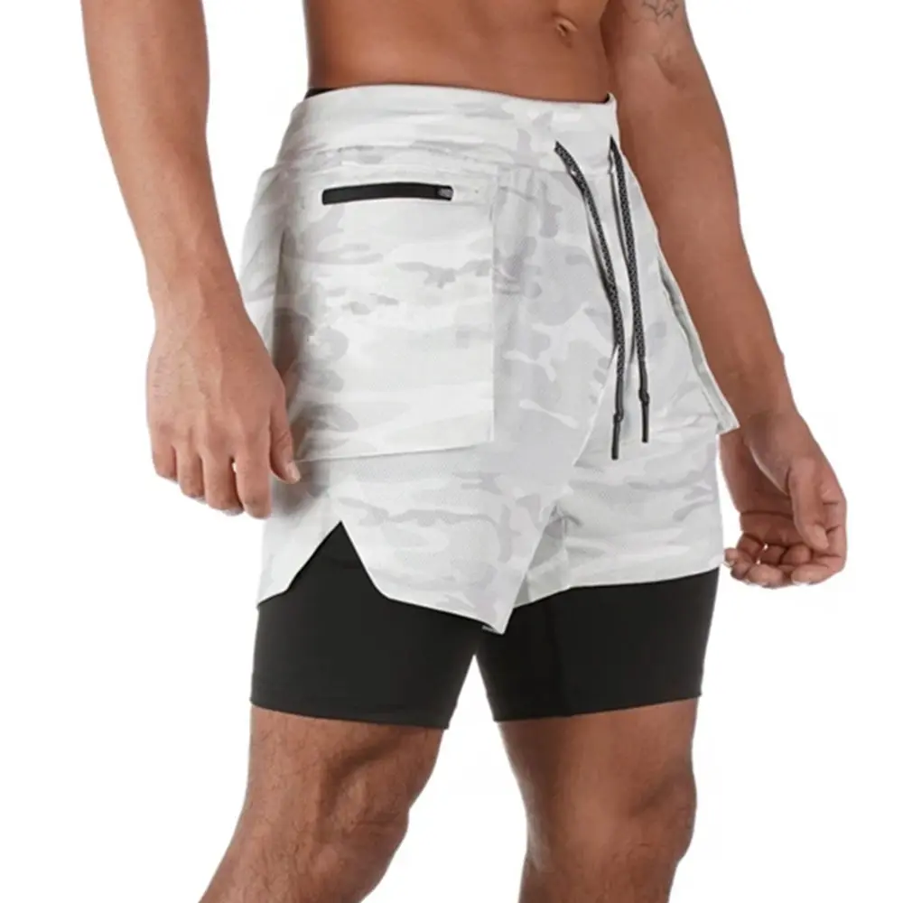 Спортивные быстросохнущие шорты 2 в 1 для бега фитнеса баскетбола тенниса