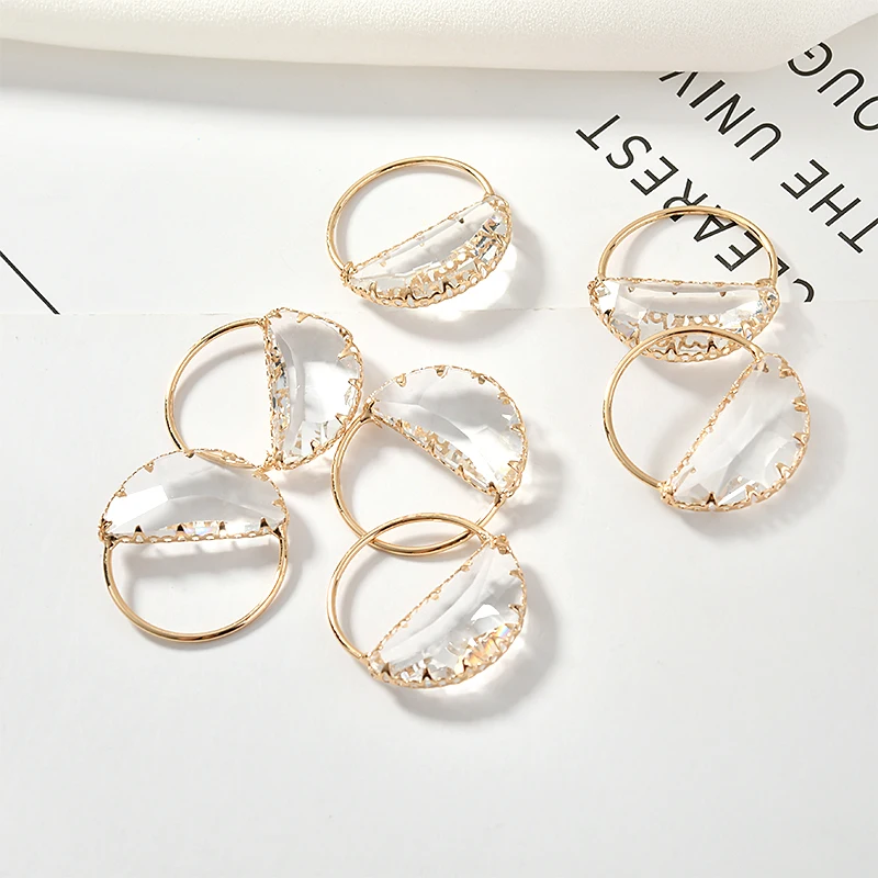 Модное прозрачное Хрустальное украшение 10 шт./лот медные Подвески круглой формы