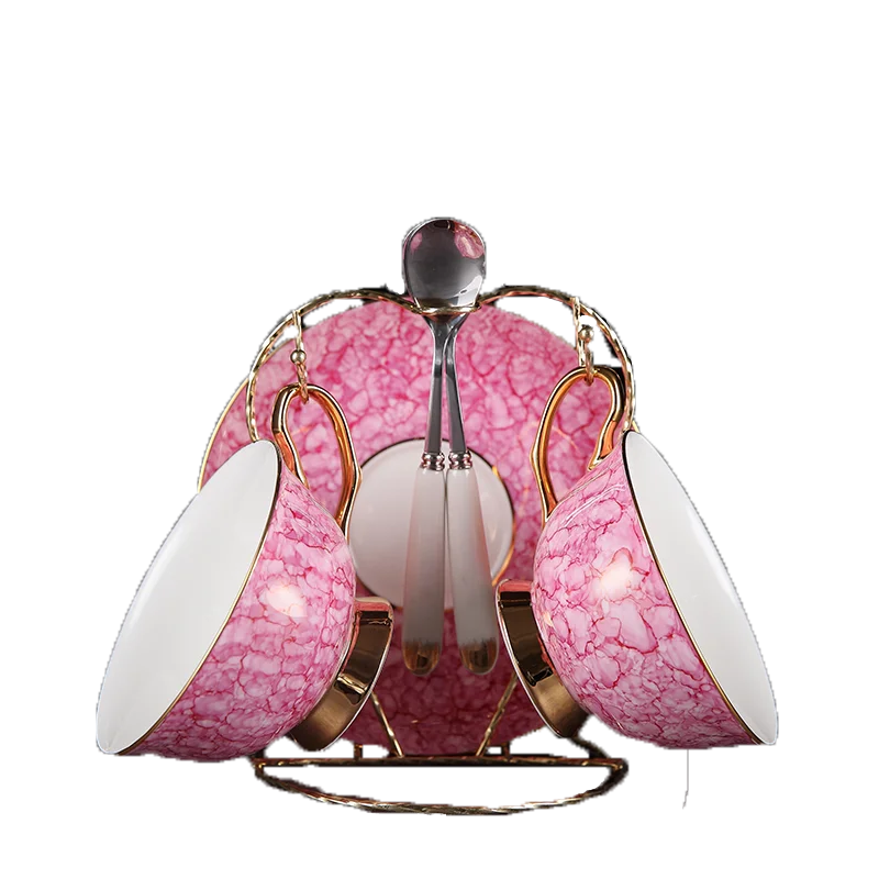 Чайная чашка из костяного фарфора набор ложек для чайных чашек фарфоровая Ручная