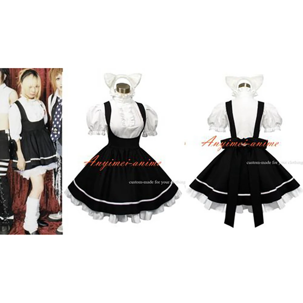 

fondcosplay An Cafe Bou black cotton dress Visual J rock Outfit white shirt Cosplay Costume Tailor-made[G404]