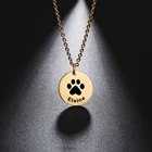 Lemegeton персонализированное ожерелье с принтом лапы для женщин, собака, кошка, животное, ювелирное изделие, мемориал, выгравированное имя, любимое животное, подарок
