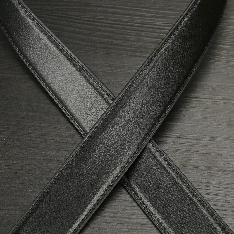 

New Luxury Men Automatic Buckle Belts PU Leather Waist Strap No Buckle Belt Black Brown Male High Quality Jeans Waistband 3.5CM