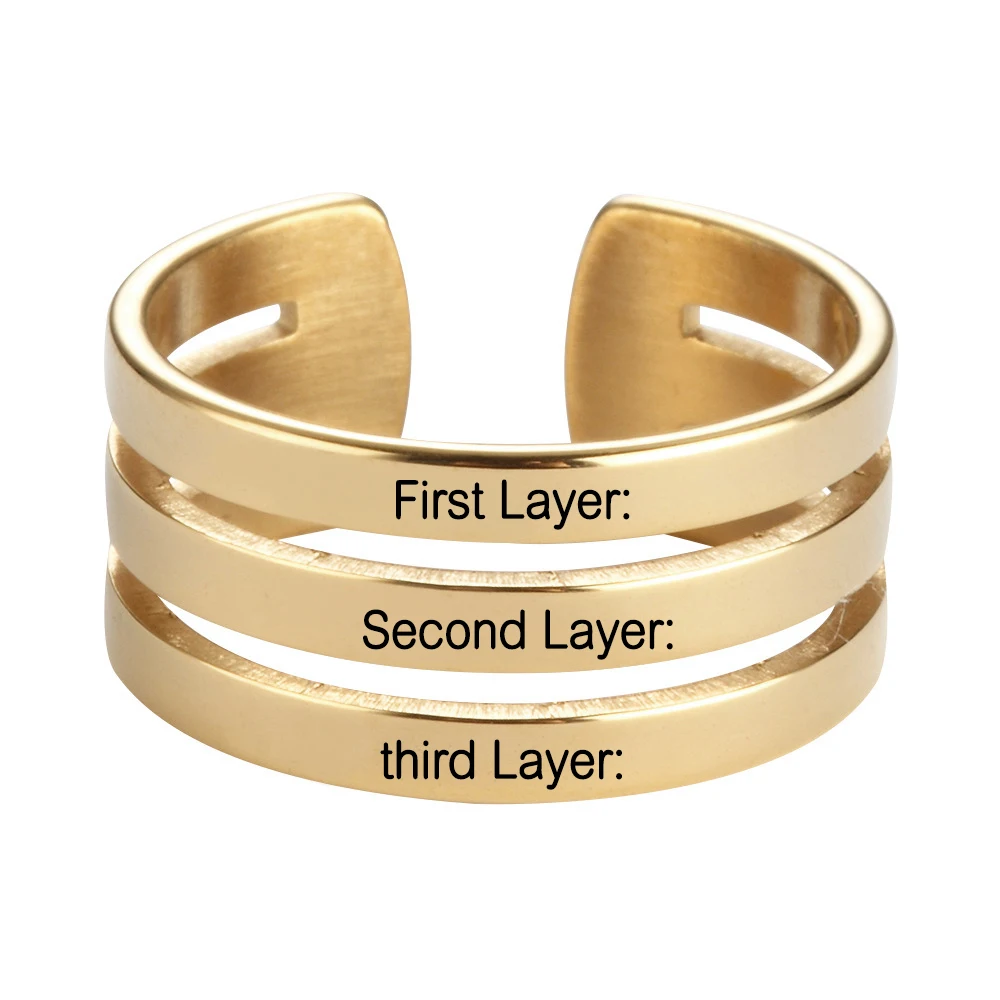 

Custom Name Ring Stainless Steel Personality Rings For Women Men Jewelry Engraved Name Letters Word Rings Father's Day Gifts