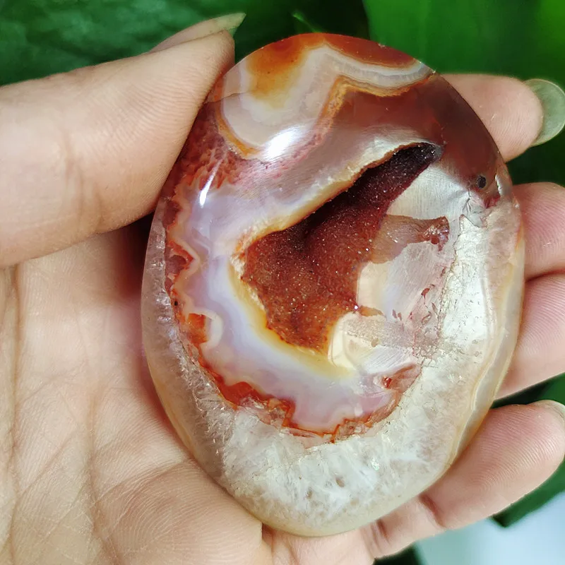 

Natural silk silk agate Silk agate crystal hole palm stones playthings small stones and crystals healing crystals