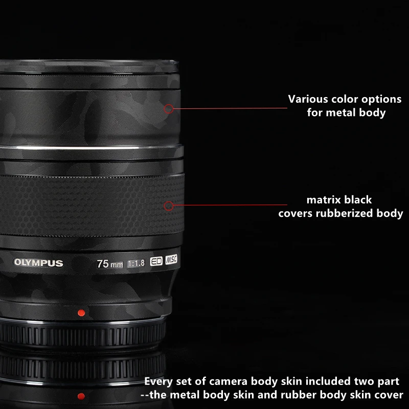 Olympus 75 F1.8 виниловая пленка для M.ZUIKO Digital ED мм f1.8 Объектив Премиум наклейка кожаная