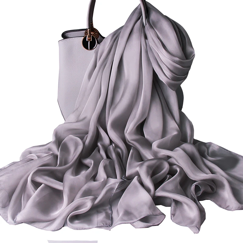 

Женский модный новый тонкий легкий шарф из 100% натурального шелка SS0010 180*110 см