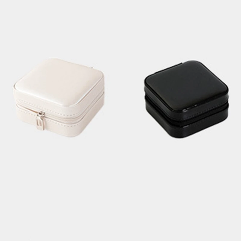 

2021 Jewelry Box Zipper Leather Storage Organizer Jewelry Holder Packaging Display Travel Jewelry Case Gift Boxes