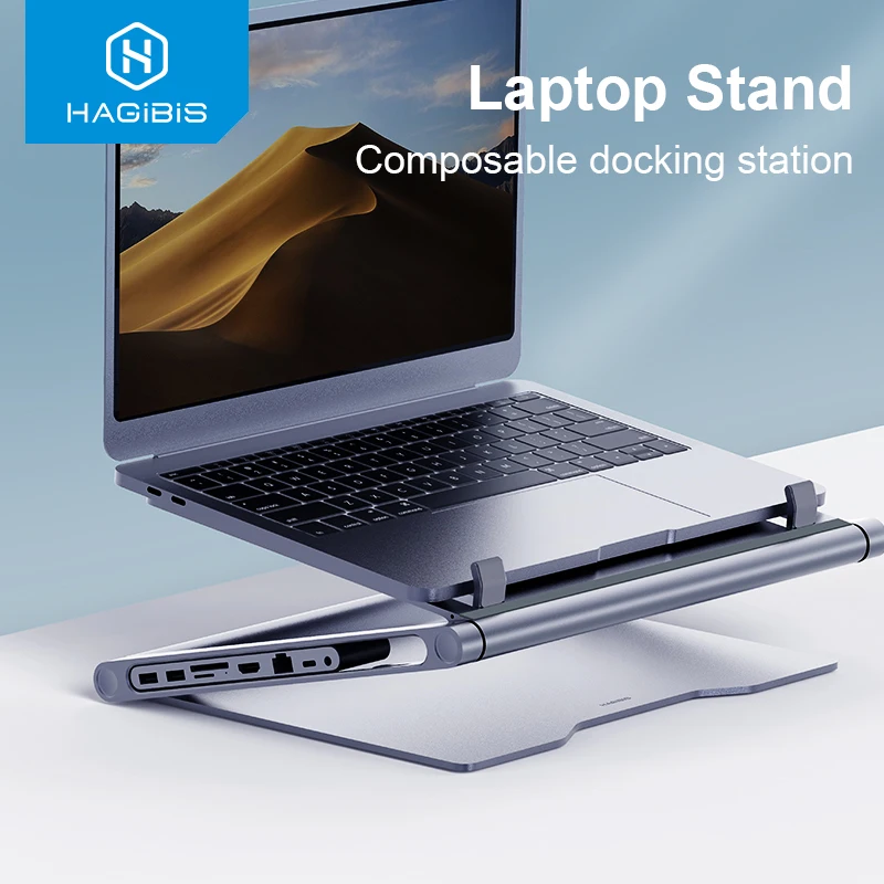 Hagibis Laptop Stand for Desk Ergonomic Aluminum Notebook Ri