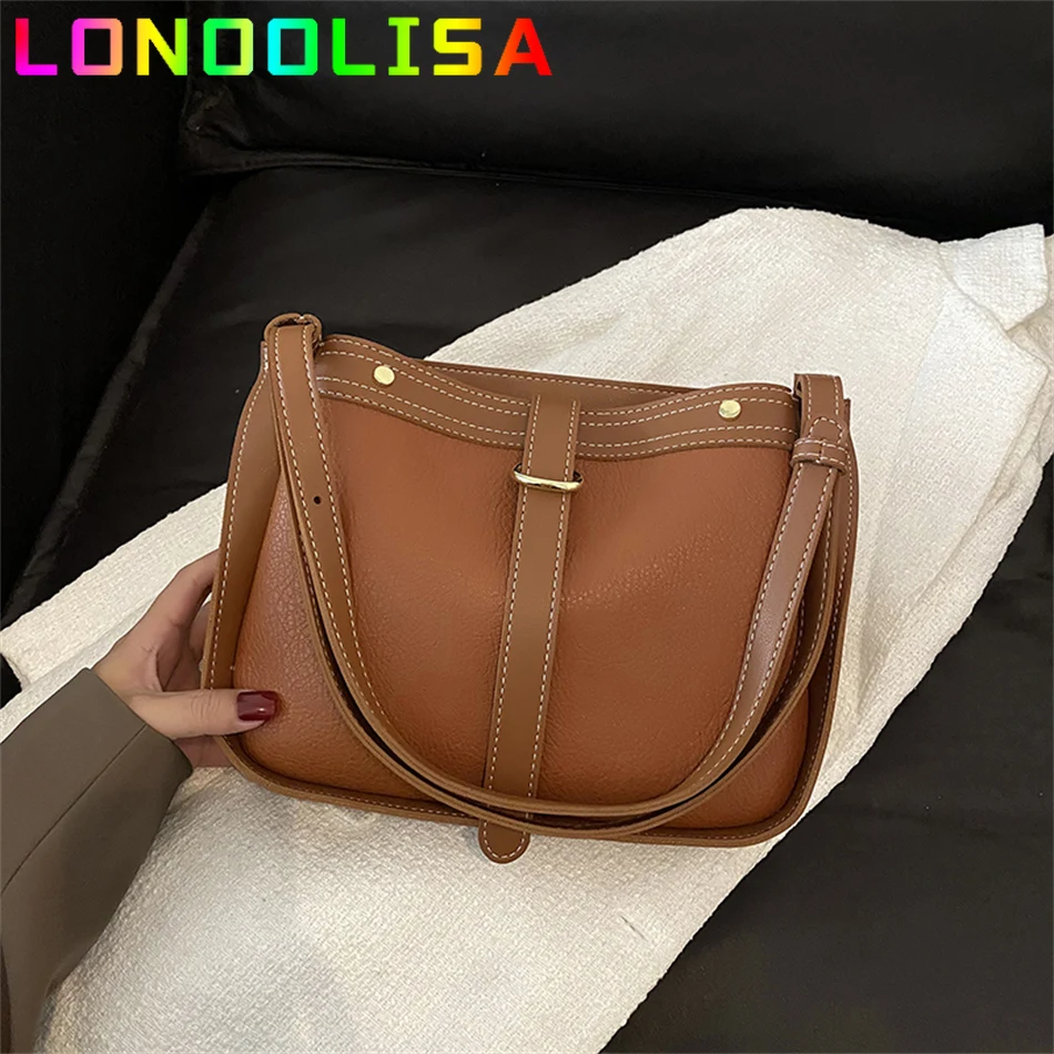 

Women's Korean Version Bag Fashion Shoulder Messenger Lady Chic Winter Handbag Soft Leather Female Shopper Handle Crossbody Sac