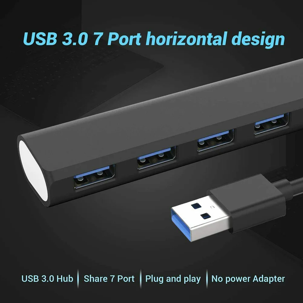 Multi USB 3 0 Hub 7-портовый высокоскоростной 5 Гбит/с тонкий компактный