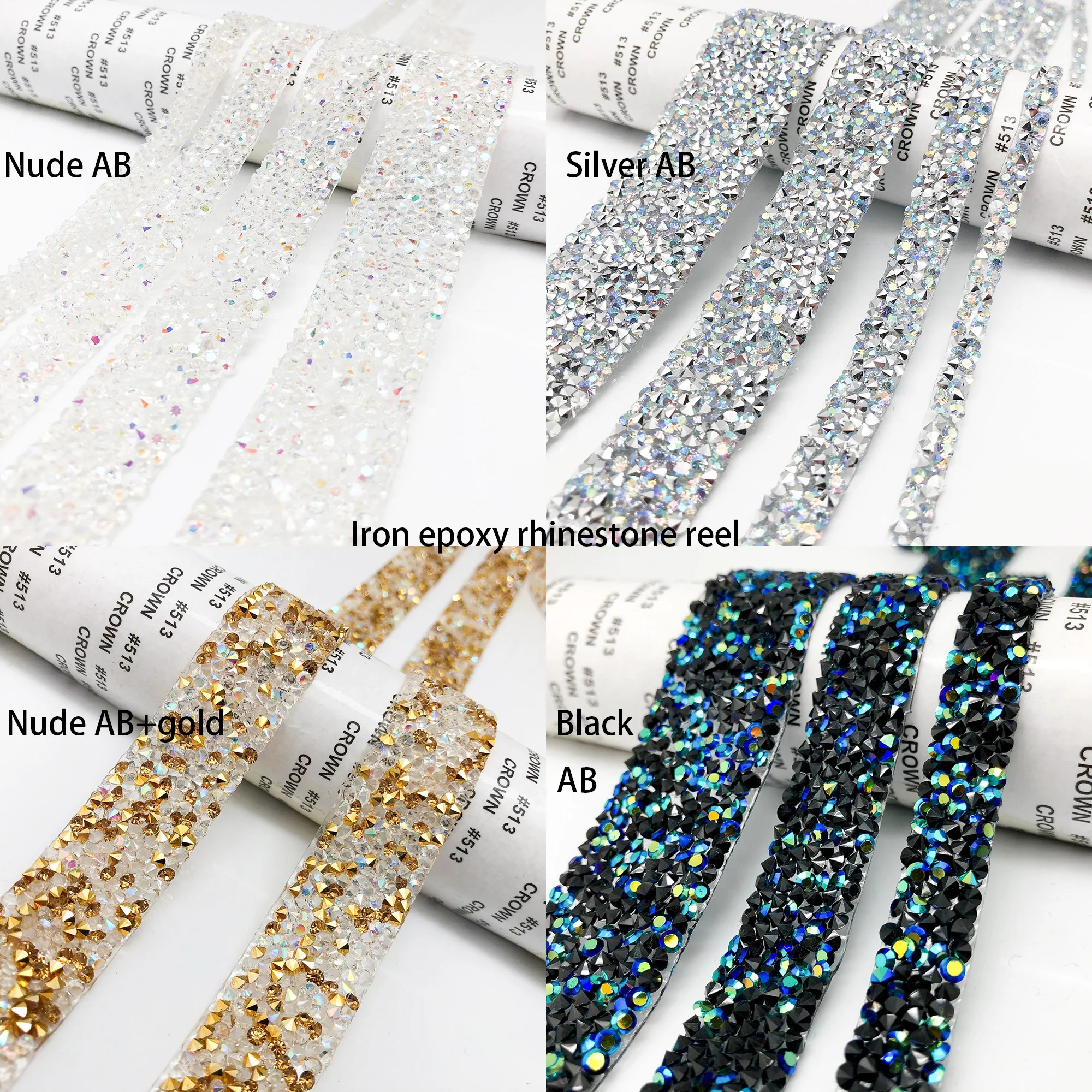 DHL корабль-цвета AB эффекты горячей фиксации стразы из смолы катушка