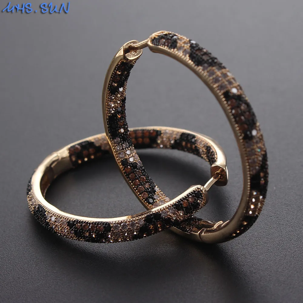 MHS.SUN новые большие леопардовые серьги-кольца для женщин/девушек модные мозаичные
