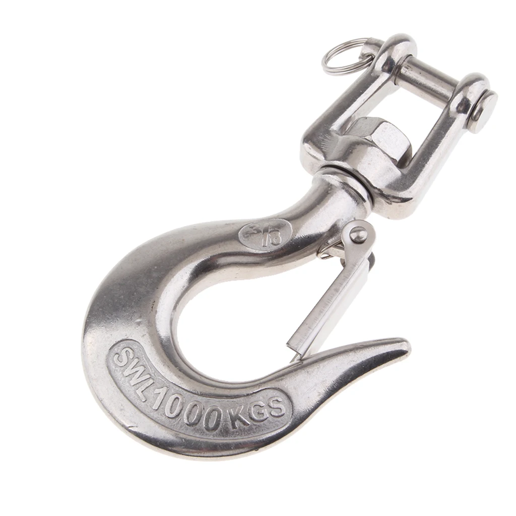 

304 Stainless Steel Swivel Eye Clevis Lifting Chain Snap Hook 3/8 Inch