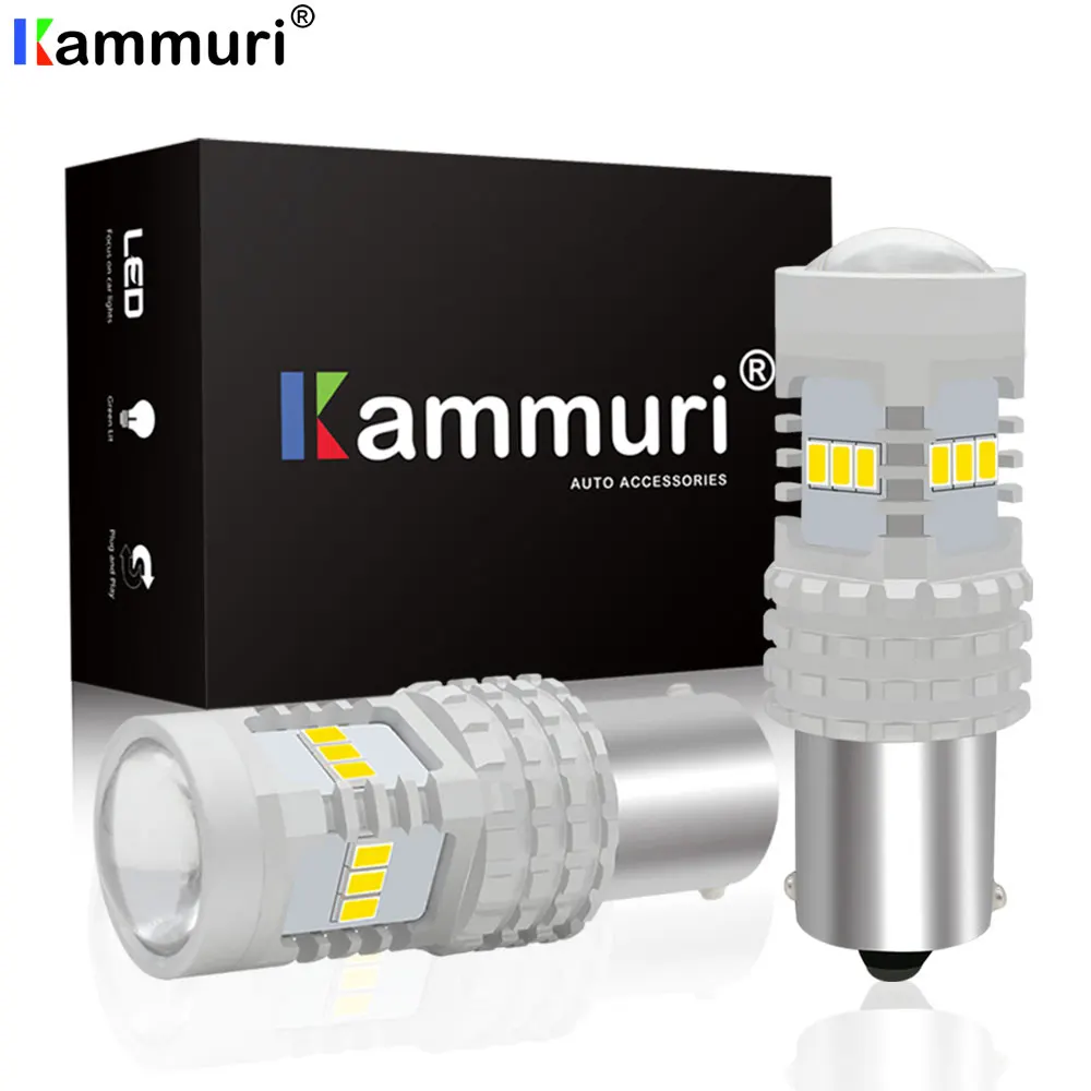 KAMMURI No error 1156 BA15S P21W светодиодный фонарь R5W R10W Автомобильная Лампа сигнала поворота Стоп-сигнал заднего хода DRL светильник Авто Лампа 12 В Белый Янтарный красный