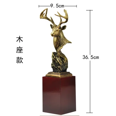 

Resin imitation copper deer handicrafts creative home gifts High-end luxury Animal Sculpture statue carving Home Decoration