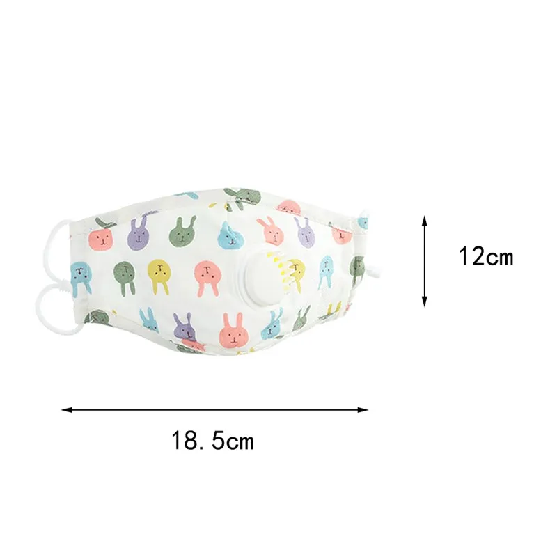 

Cartoon Bear Kids Mouth Masks With Breathing Valve Reusable Washable 5-Layer Filter Pm2.5 Anti Haze Protective Child Face Cover