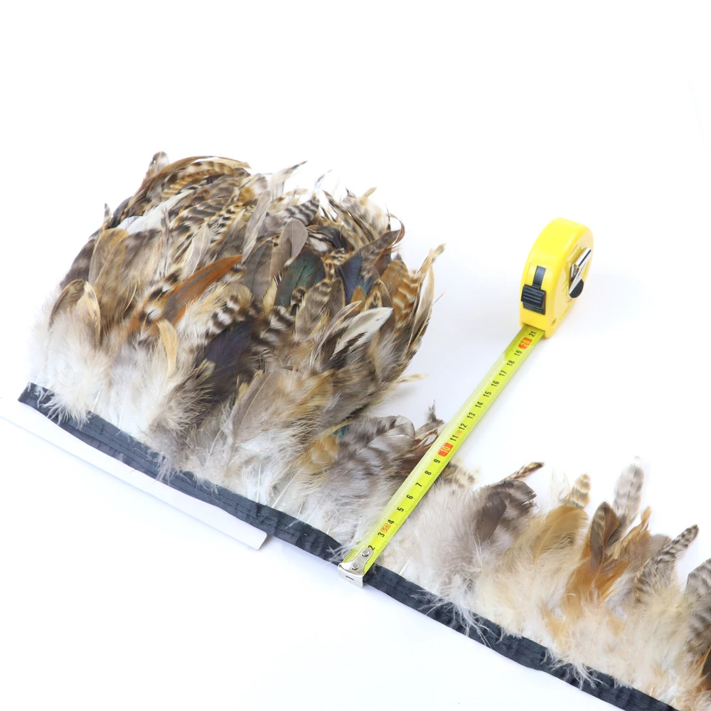 

1M Natural Pheasant Feather Trim Fringe 10-15cm Stage Props Belt Skirt Edge Clothing Accessories DIY Plumes Juju Hat Decoration