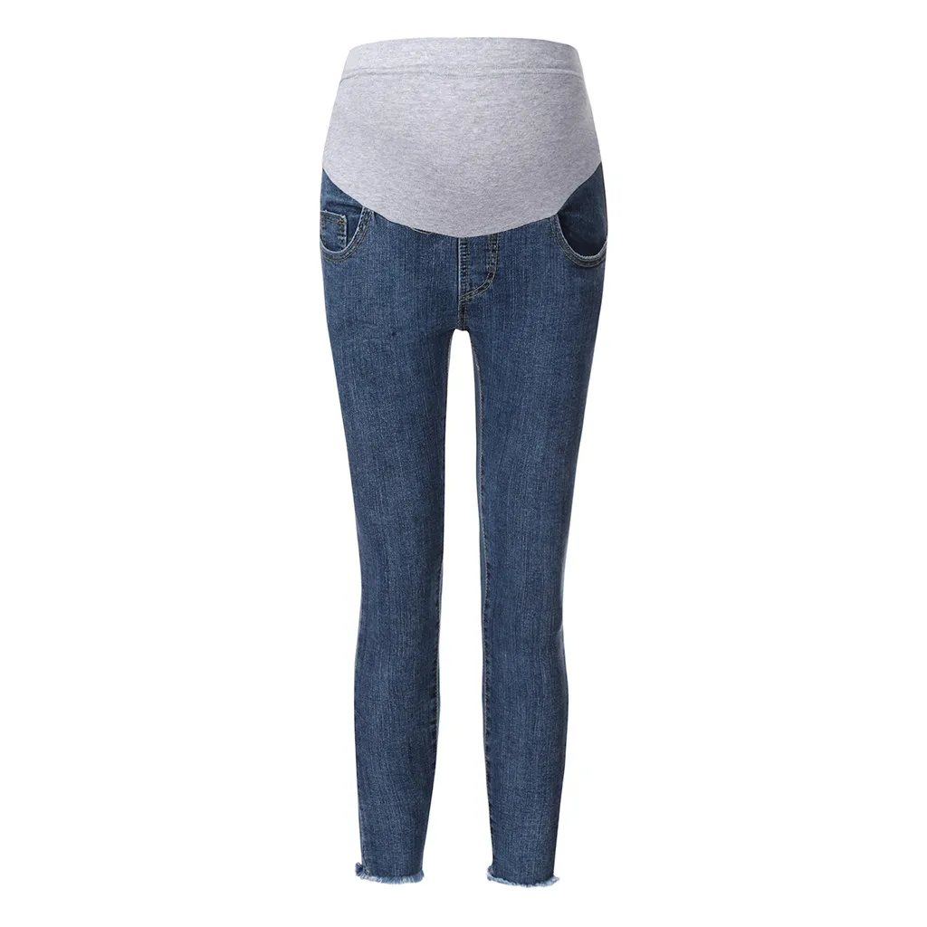 

TELOTUNY свободные Стрейчевые рваные джинсы для беременных женщин брюки для кормящих матерей повседневные джинсовые брюки реквизит леггинсы д...