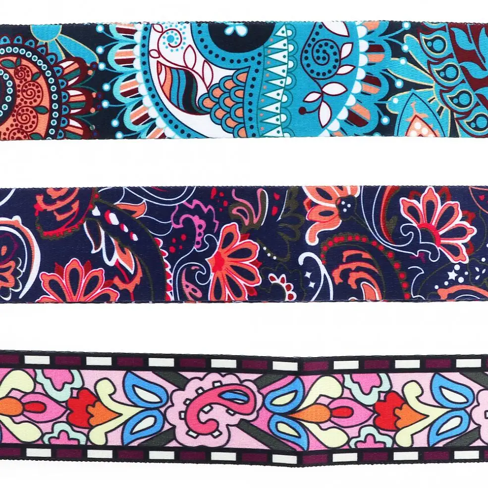 Регулируемый ремень для гитары аксессуары с цветочным рисунком в национальном