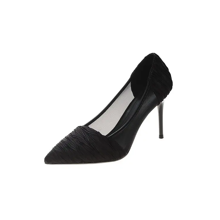 

French Girl High Heels 2019 New The Wild Fashion Pointed Stiletto Net Red Single Shoes Female Tide Shoes
