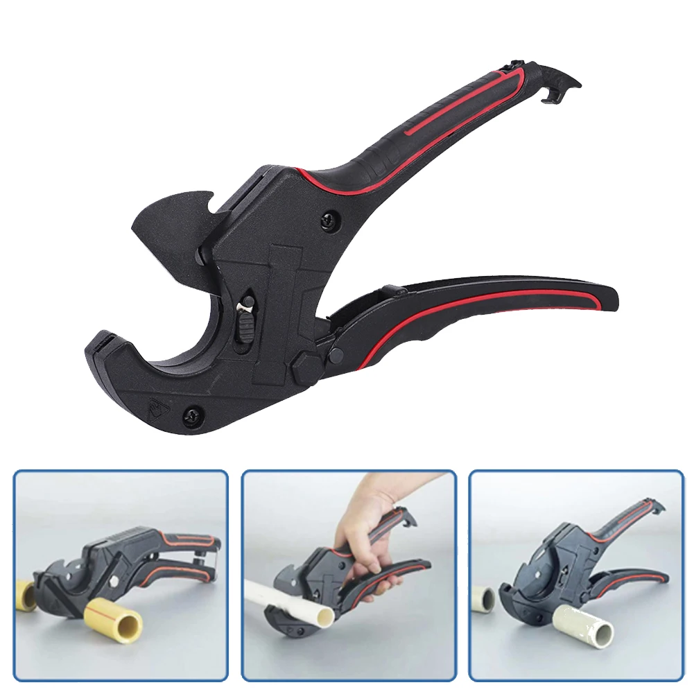

36/42/63/75mm Pipe Cutter Ratchet-Type Tube And Pipe Scissors SK5 Blade Ratchet PVC/PE/VE Tubing Cutter With Lock Hand Tools