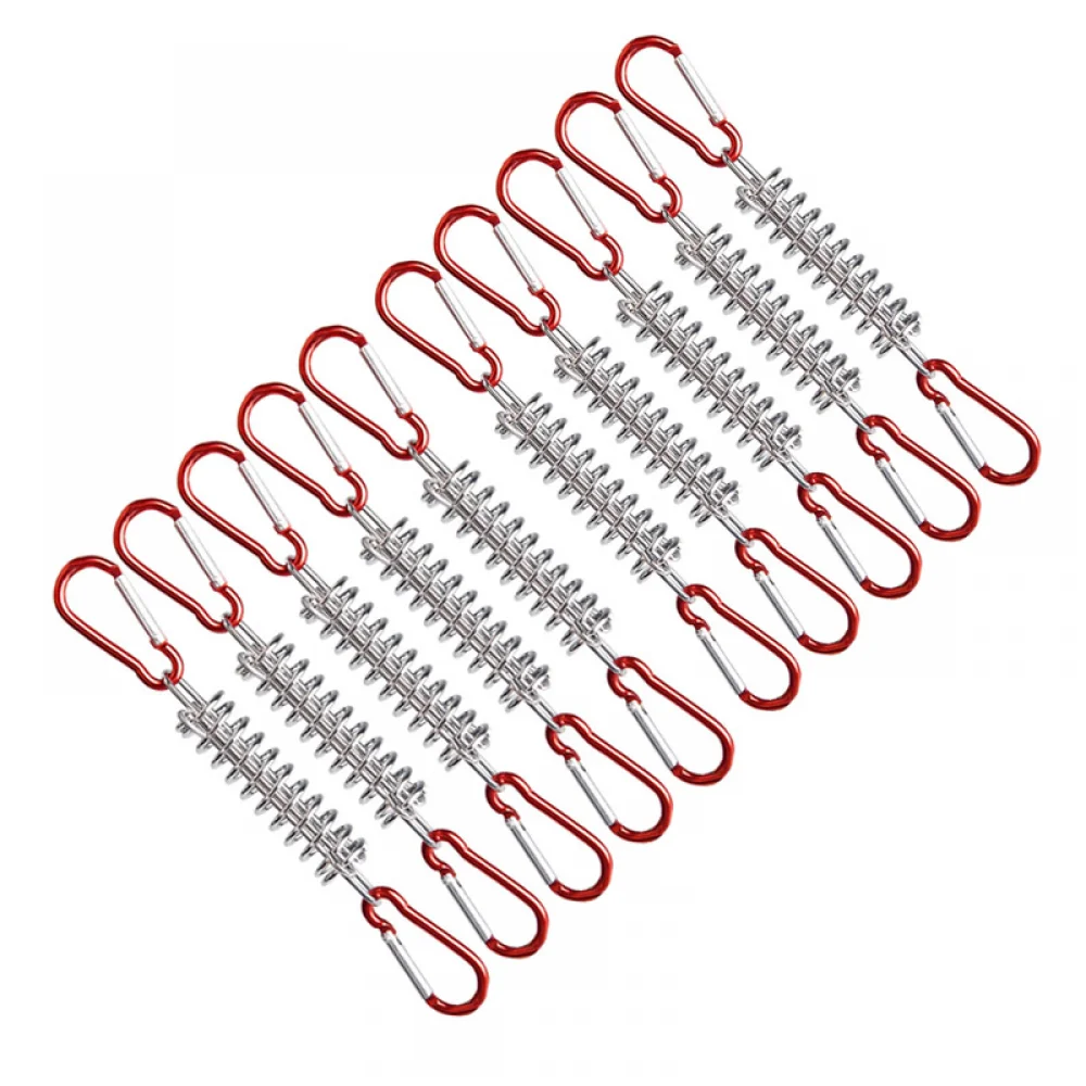 

1/5/10 шт. стальной уличный затягивающий шнур для палатки с зажим-карабин натяжитель шнура ветрозащитная пружинная Пряжка для палатки для кем...