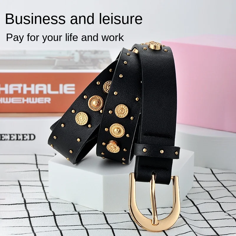 

Fashion Alloy Women Belts Luxury for Leather New Style Pin Buckle Jeans Decorative Ladies Retro Decorative Corset Belt