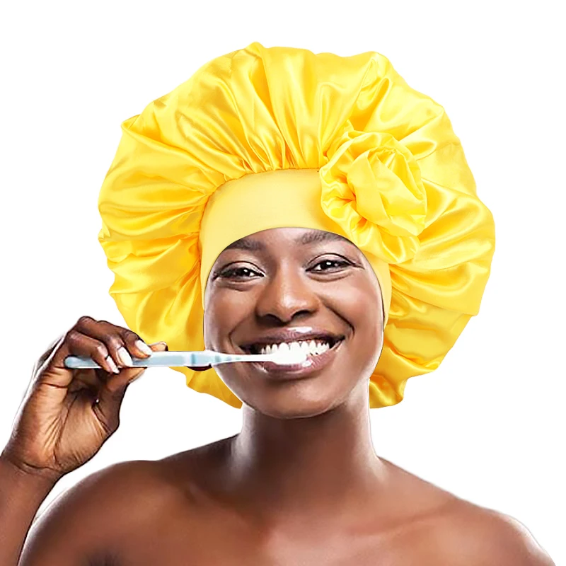 Новая Атласная шапочка с цветочным принтом цветочное украшение тюрбан головной